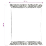 Throw Cotton Stripes 125x150 cm Grey and White