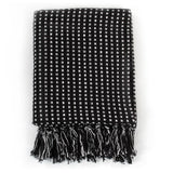Throw Cotton Squares 125x150 cm Black - Front View