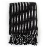 Throw Cotton Squares 220x250 cm Black - Front View