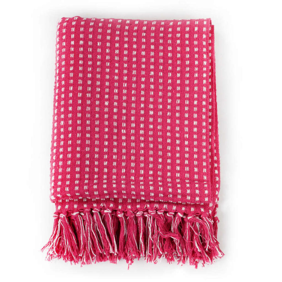 Throw Cotton Squares 125x150 cm Pink