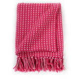 Throw Cotton Squares 125x150 cm Pink - Side View