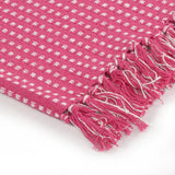 Throw Cotton Squares 125x150 cm Pink - Top-Down View