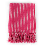 Throw Cotton Squares 160x210 cm Pink - Front View