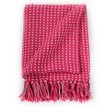 Throw Cotton Squares 220x250 cm Pink - Side View