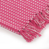 Throw Cotton Squares 220x250 cm Pink - Top-Down View