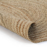 Area Rug Braided Jute 90 cm Round - Front View