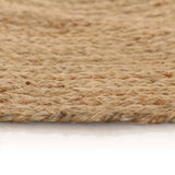 Area Rug Braided Jute 90 cm Round - Side View