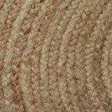 Area Rug Braided Jute 90 cm Round - Top-Down View