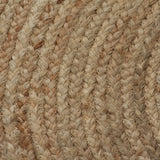 Area Rug Braided Jute 120 cm Round - Top-Down View