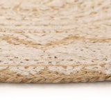 Area Rug Braided Jute Printed 90 cm Round - Side View