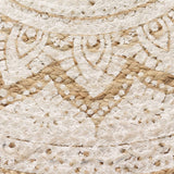 Area Rug Braided Jute Printed 90 cm Round - Top-Down View