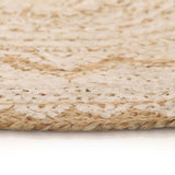 Area Rug Braided Jute Printed 120 cm Round - Side View