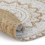 Area Rug Braided Jute Printed 150 cm Round - Front View