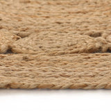 Area Rug Braided Design Jute 120 cm Round - Side View
