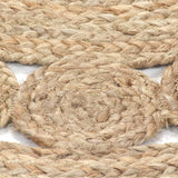 Area Rug Braided Design Jute 120 cm Round - Top-Down View