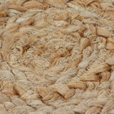 Area Rug Braided Design Jute 120 cm Round - 45-Degree Angle