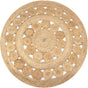 Area Rug Braided Design Jute 150 cm Round