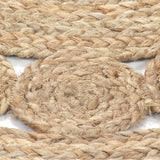 Area Rug Braided Design Jute 150 cm Round - Top-Down View