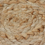 Area Rug Braided Design Jute 150 cm Round - 45-Degree Angle