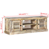 TV Cabinet Solid Mango Wood - Low Angle