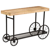Console Table Solid Mango Wood 115x36x76 cm - Close-Up Angle