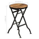 Desk with Folding Stool Solid Mango Wood 115x50x76 cm - Extra Image