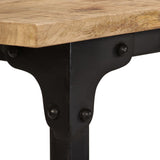 Desk with Folding Stool Solid Mango Wood 115x50x76 cm