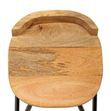 Bar Chairs 2 pcs Solid Mango Wood - Rear View