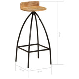 Bar Chairs 2 pcs Solid Mango Wood - Low Angle