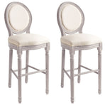 Bar Chairs 2 pcs White Linen