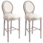 Bar Chairs 2 pcs White Linen