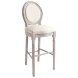 Bar Chairs 2 pcs White Linen