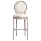 Bar Chairs 2 pcs White Linen - Top-Down View
