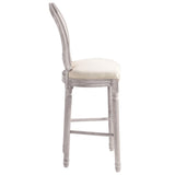 Bar Chairs 2 pcs White Linen - 45-Degree Angle