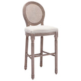 Bar Chairs 2 pcs White Linen - Front View