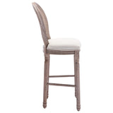 Bar Chairs 2 pcs White Linen - Top-Down View