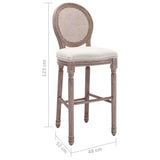 Bar Chairs 2 pcs White Linen - Low Angle