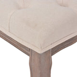 Bench Linen Solid Wood 110x38x48 cm Cream White - Top-Down View
