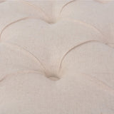 Bench Linen Solid Wood 110x38x48 cm Cream White