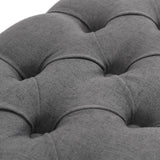 Bench Linen Solid Wood 110x38x48 cm Dark Grey - Top-Down View