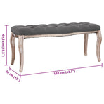Bench Linen Solid Wood 110x38x48 cm Dark Grey