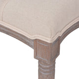 Bench Linen Solid Wood 150x40x48 cm Cream White - Top-Down View