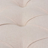 Bench Linen Solid Wood 150x40x48 cm Cream White - Rear View