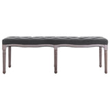 Bench Linen Solid Wood 150x40x48 cm Dark Grey - Front View