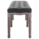 Bench Linen Solid Wood 150x40x48 cm Dark Grey