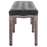 Bench Linen Solid Wood 150x40x48 cm Dark Grey - Side View