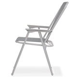 6 Piece Outdoor Dining Set Steel and Textilene Grey - Low Angle