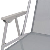 6 Piece Outdoor Dining Set Steel and Textilene Grey - Extra Image