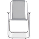 8 Piece Outdoor Dining Set Steel and Textilene Grey - Extra Image