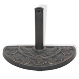 Parasol Base Resin Half Round Bronze 9 kg - Front View